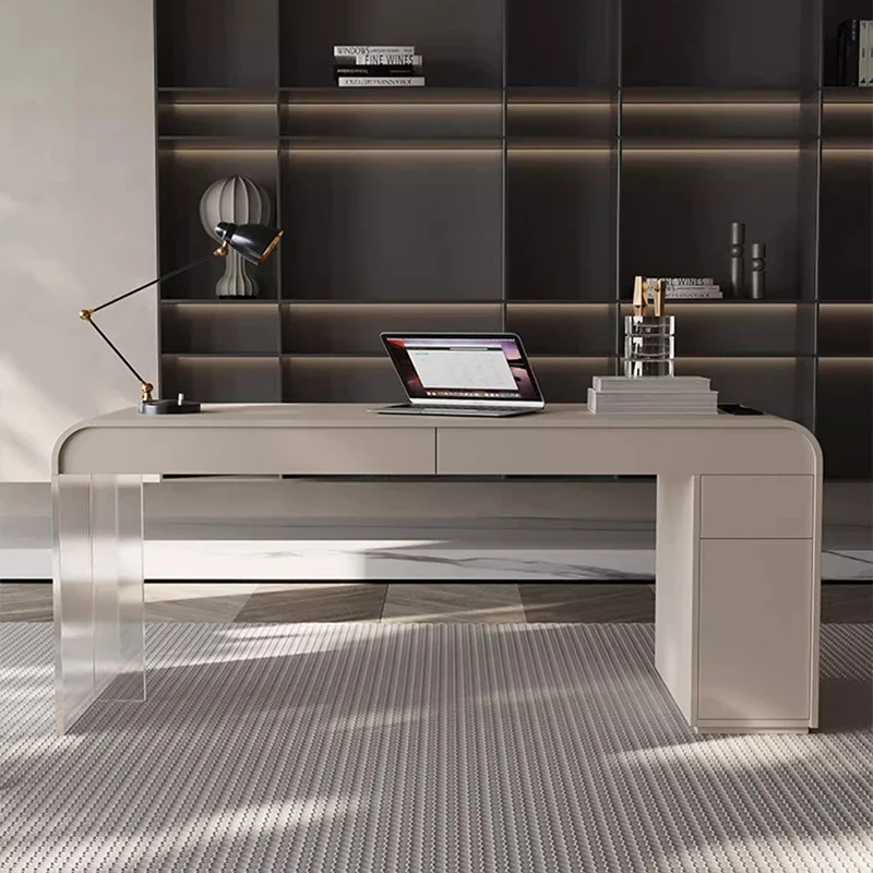 Desk Setup Corner - โต๊ะทำงานสำนักงานสไตล์มินิมอล โต๊ะทำงานในห้องทำงาน โต๊ะอ่านหนังสือ โต๊ะเข้ามุม พร้อมอุปกรณ์เสริม โต๊ะห้องนอน