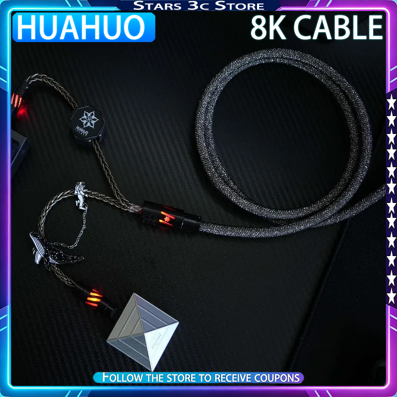 Desk Setup Accessories - ฮวาฮั่ว โปร 8K คีย์บอร์ดแม่เหล็กแบบมีสาย ชุดอุปกรณ์คอมพิวเตอร์ตั้งโต๊ะ ไฟ