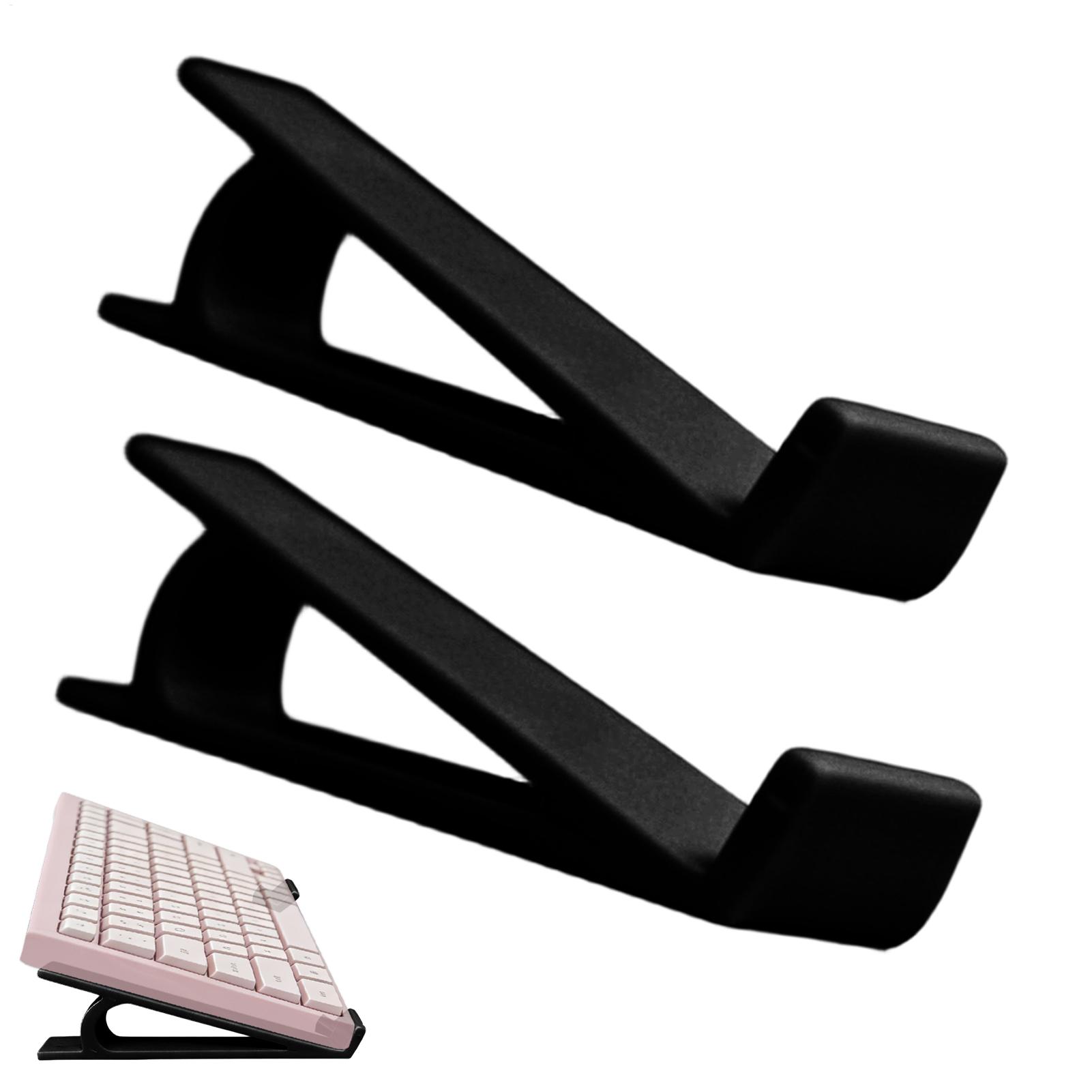 Gaming Setup Desk - แผ่นรองคีย์บอร์ดกันลื่นตามหลักสรีรศาสตร์ 2 ชิ้น ขาตั้งคอมพิวเตอร์แบบพกพาสำหรับพิมพ์งานบนโต๊ะ เล่นเกม ใช้ในบ้าน