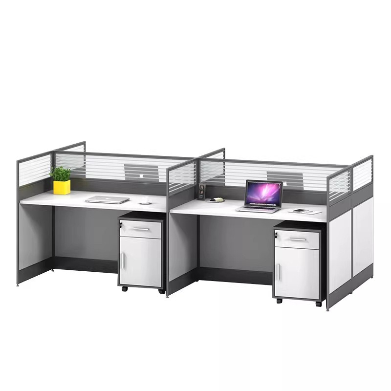 Desk Setup Corner - โต๊ะทำงานสำนักงานสีขาวสำหรับ 2 4 หรือ 6 คน