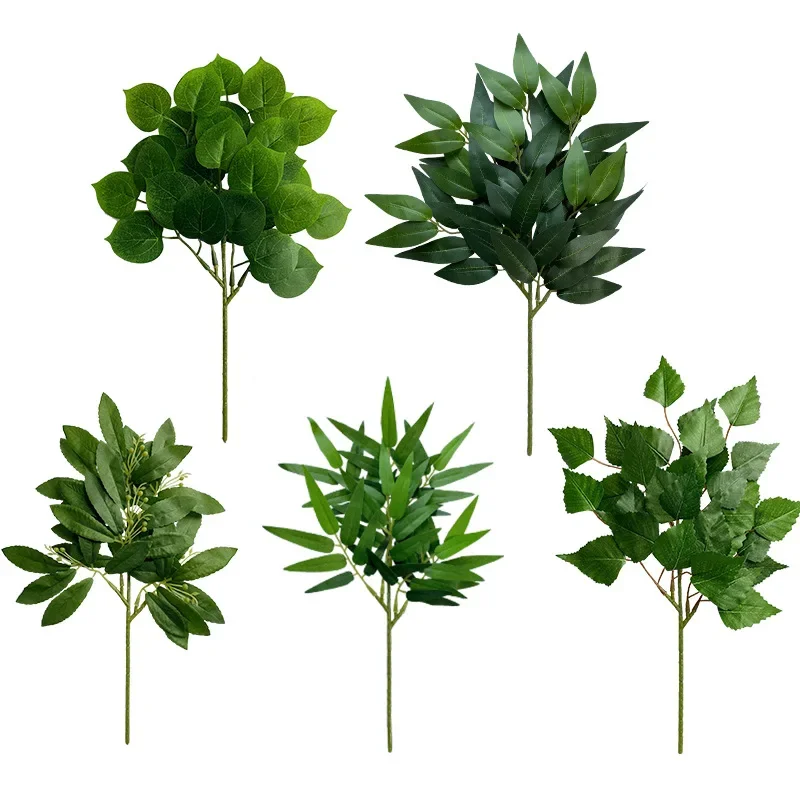 Desk Setup Green - จําลอง Apple Leaf ตารางดอกไม้ตกแต่งพืชสีเขียวประดิษฐ์ใบยูคาลิปตัสพืชปลอม