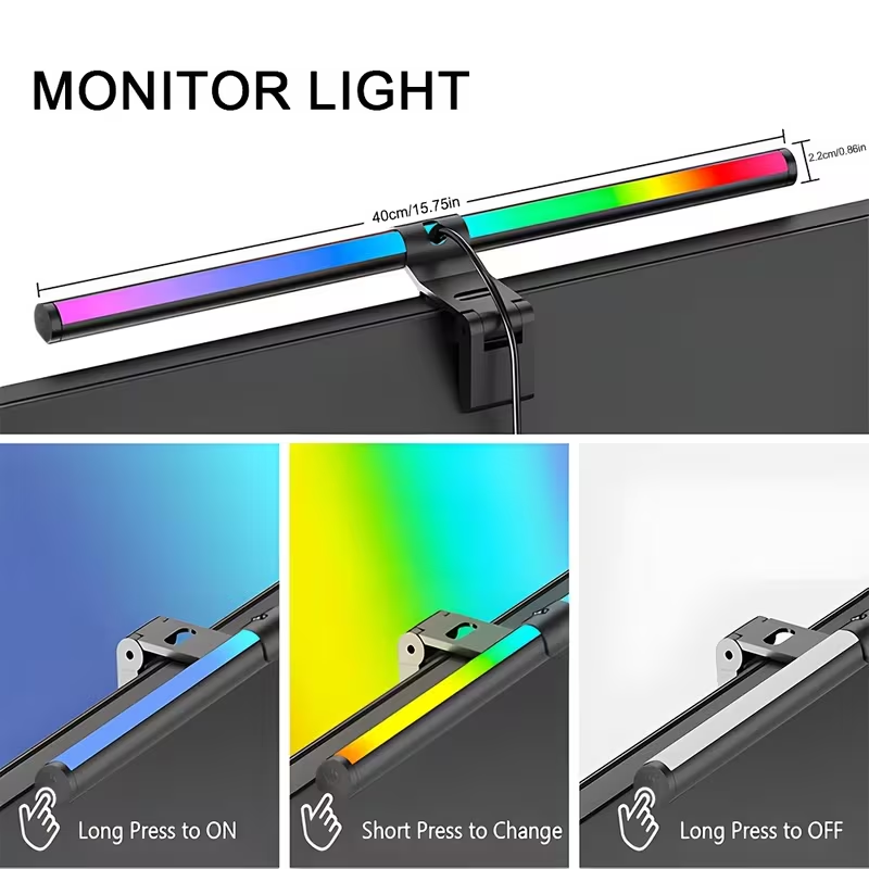 แถบไฟมอนิเตอร์ RGB ไฟบาร์สร้าง - Desk Setup Accessories บทวิจารณ์และราคา