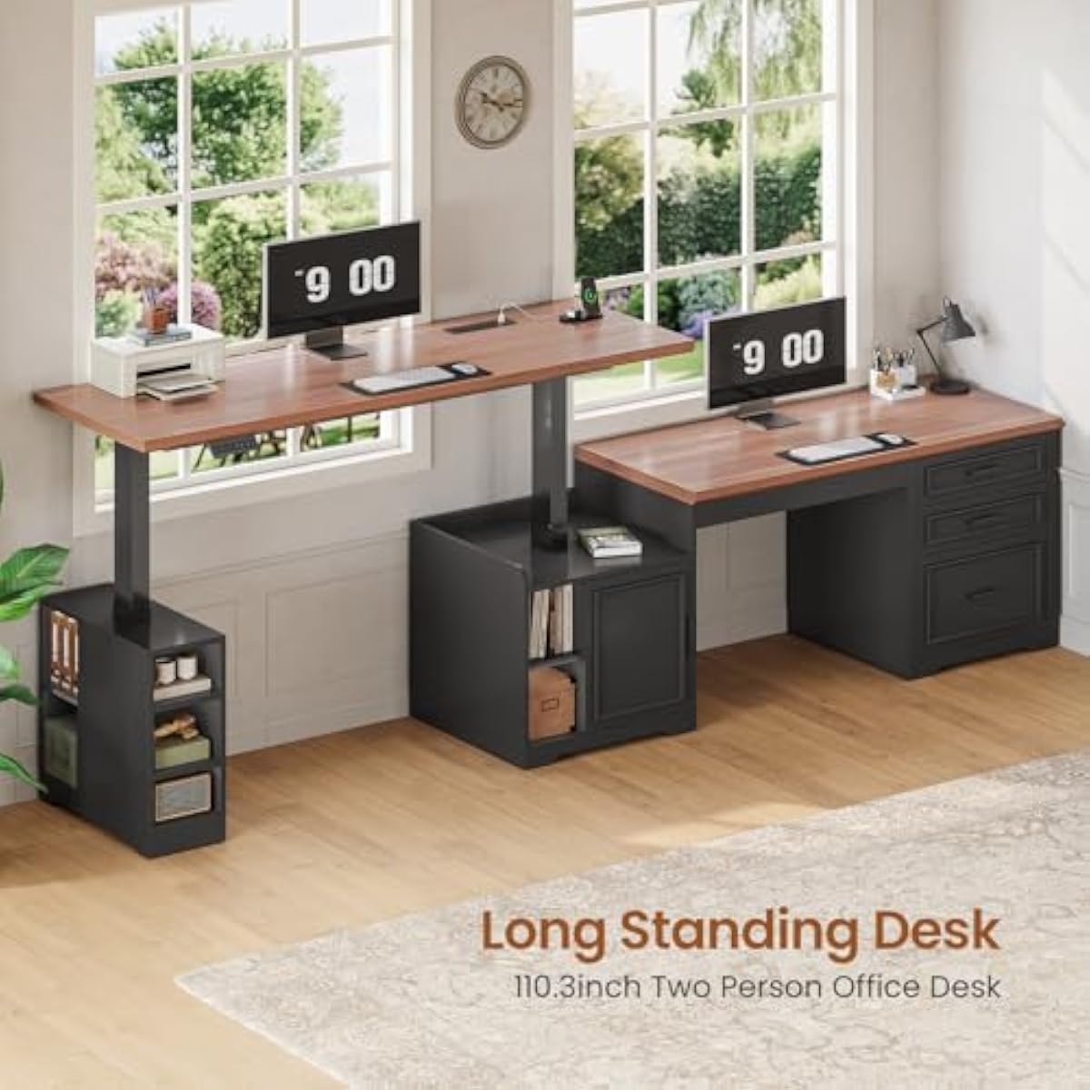 โต๊ะทำงานไฟฟ้าปรับระดับได้รูปต - Desk Setup Corner บทวิจารณ์และราคา