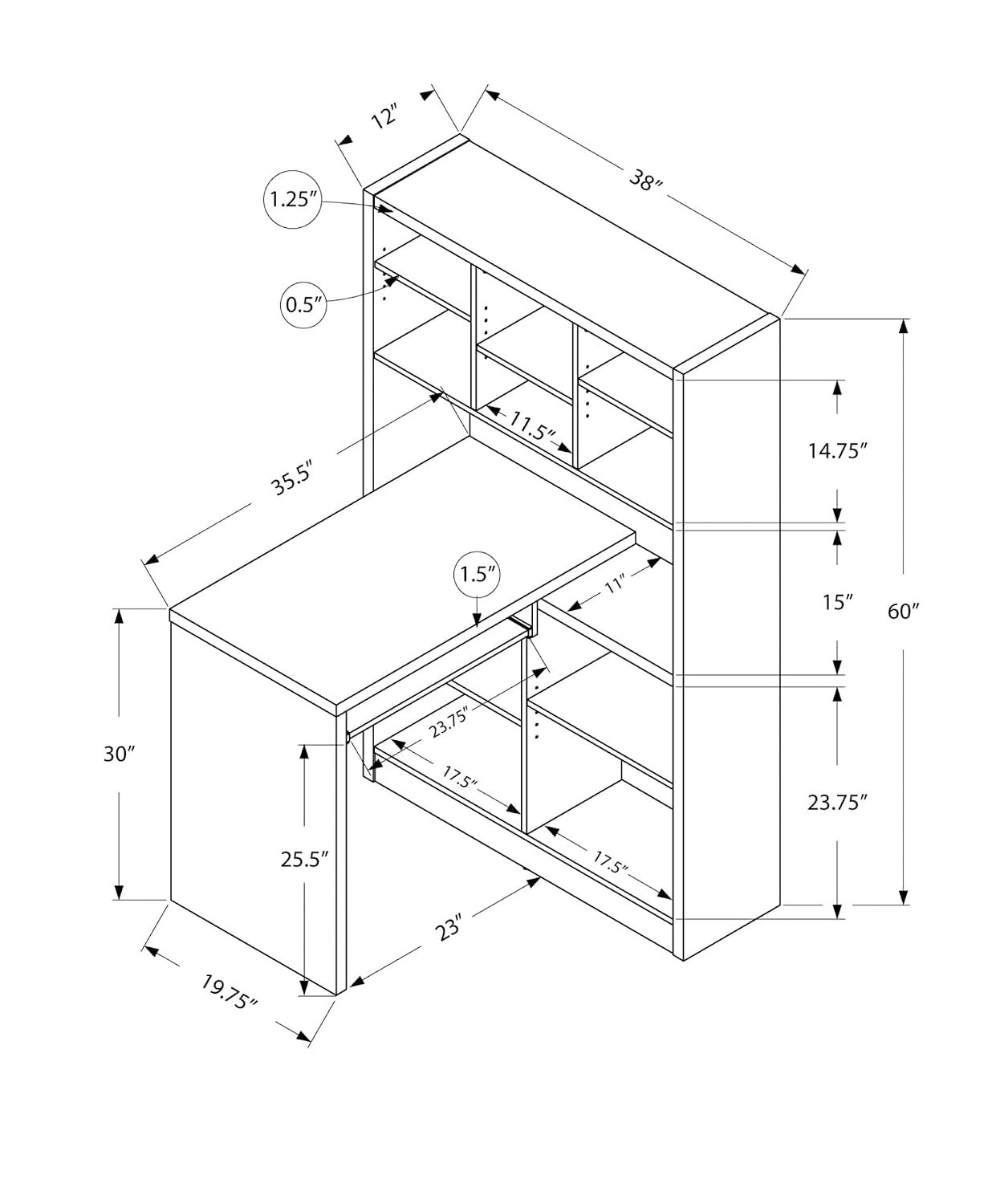 โต๊ะเข้ามุมพร้อมชั้นวางของปรับ - Desk Setup Corner บทวิจารณ์และราคา