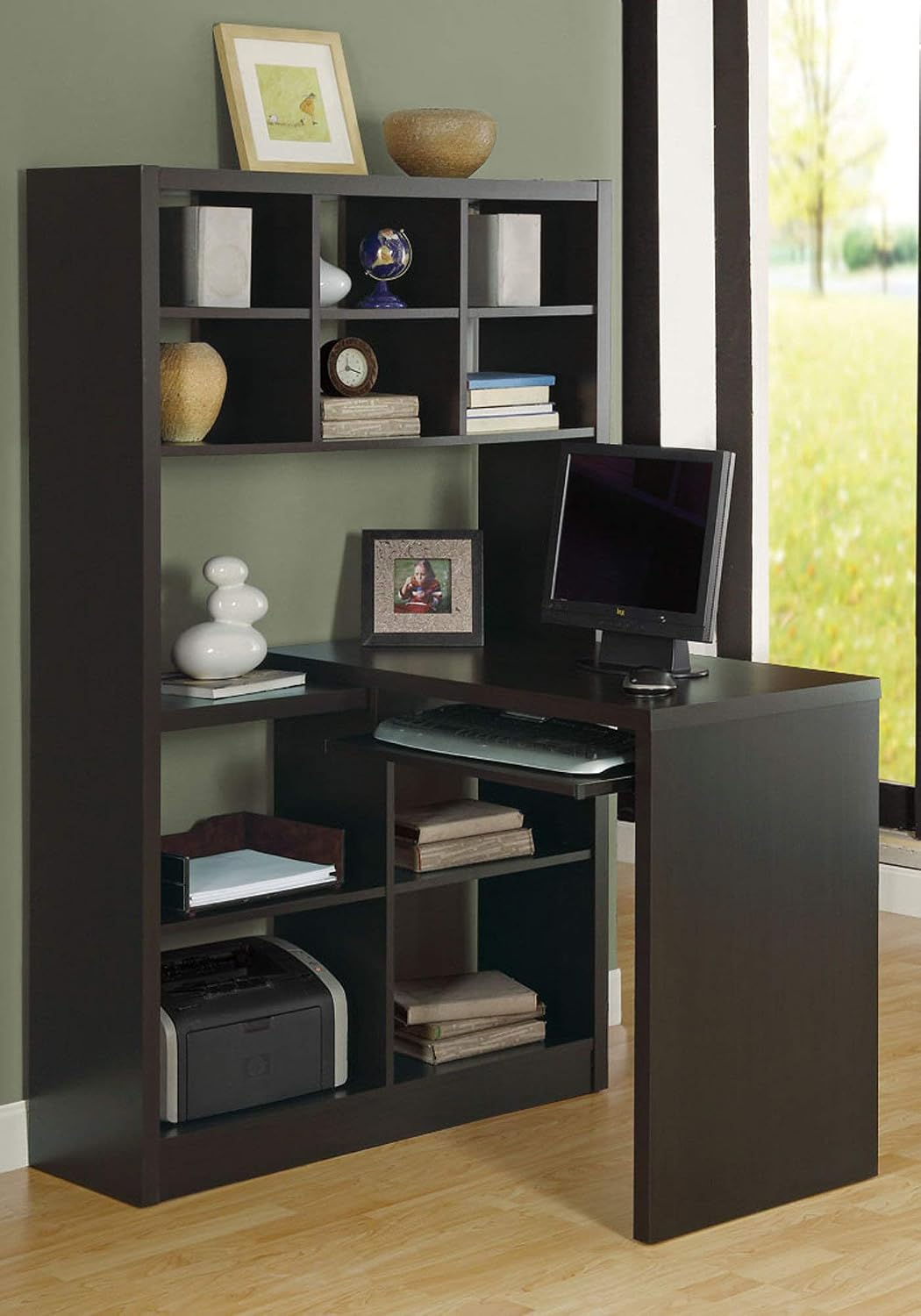 โต๊ะเข้ามุมพร้อมชั้นวางของปรับ - Desk Setup Corner บทวิจารณ์และราคา