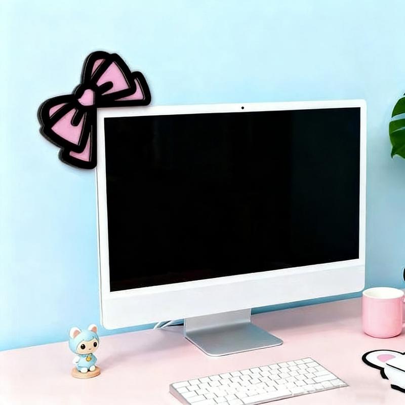 โบว์ไม้ตกแต่งหน้าจอ 1/2 ชิ้น น - Gaming Setup Desk บทวิจารณ์และราคา