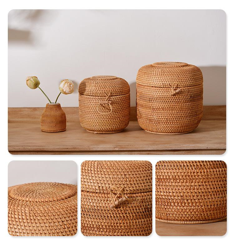 กล่องเก็บชาหวายสานมือพร้อมฝาปิ - Drawer Organizer Bamboo บทวิจารณ์และราคา