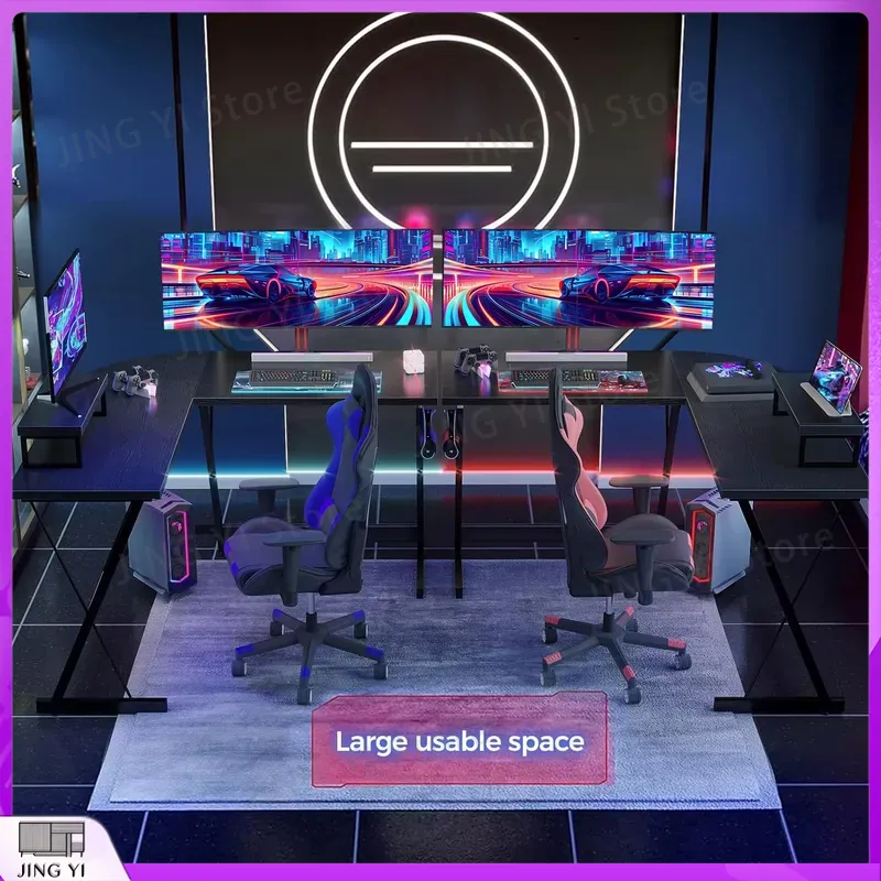 โต๊ะเล่นเกมรูปตัว L พร้อมขาตั้ - Desk Setup Corner บทวิจารณ์และราคา