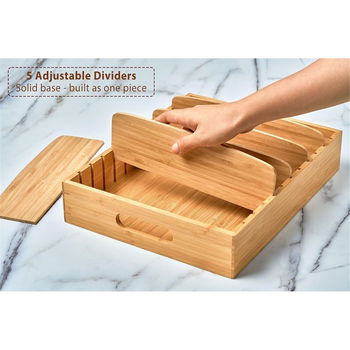 ฝาปิดกล่องจัดระเบียบตู้ครัว AA - Drawer Organizer Bamboo บทวิจารณ์และราคา