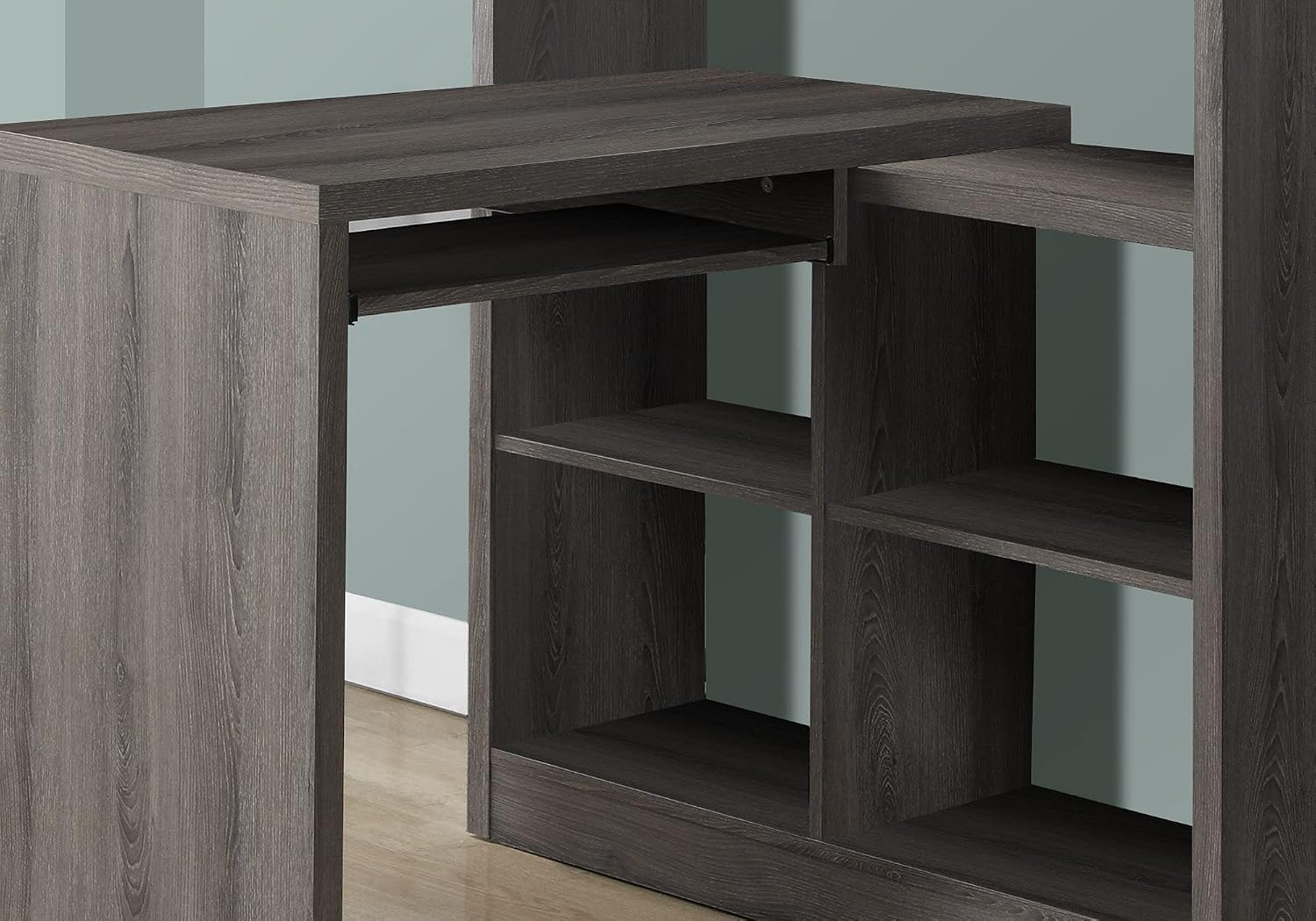 โต๊ะเข้ามุมพร้อมชั้นวางปรับระด - Desk Setup Corner บทวิจารณ์และราคา