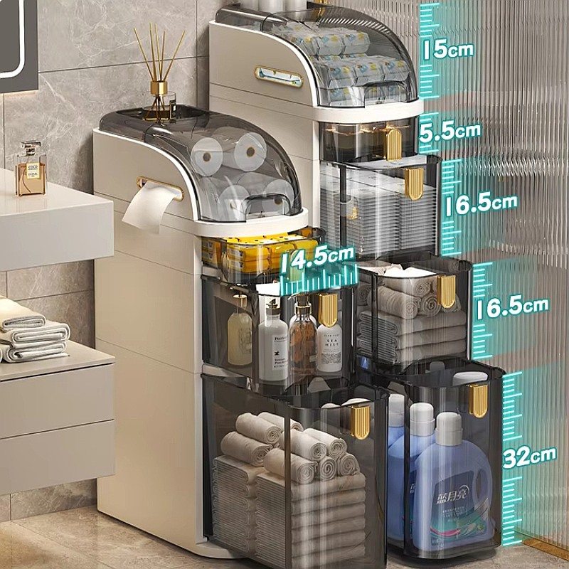 ตู้เก็บของในห้องน้ำแบบบาง ตู้ข - Drawer Organizer Bamboo บทวิจารณ์และราคา
