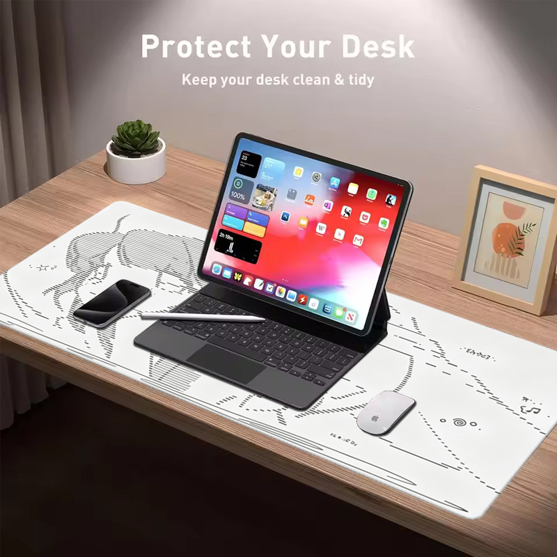 แผ่นรองเมาส์หนังลายการ์ตูนอนิเ - Desk Setup Mat บทวิจารณ์และราคา